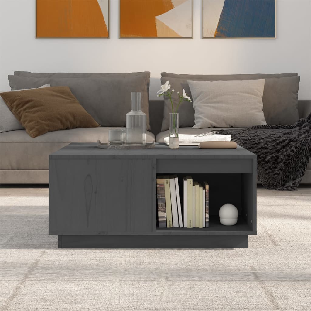 Salontafel 80x81x36,5 cm massief grenenhout grijs is nu te koop bij PeponiXL, paradijselijk wonen!