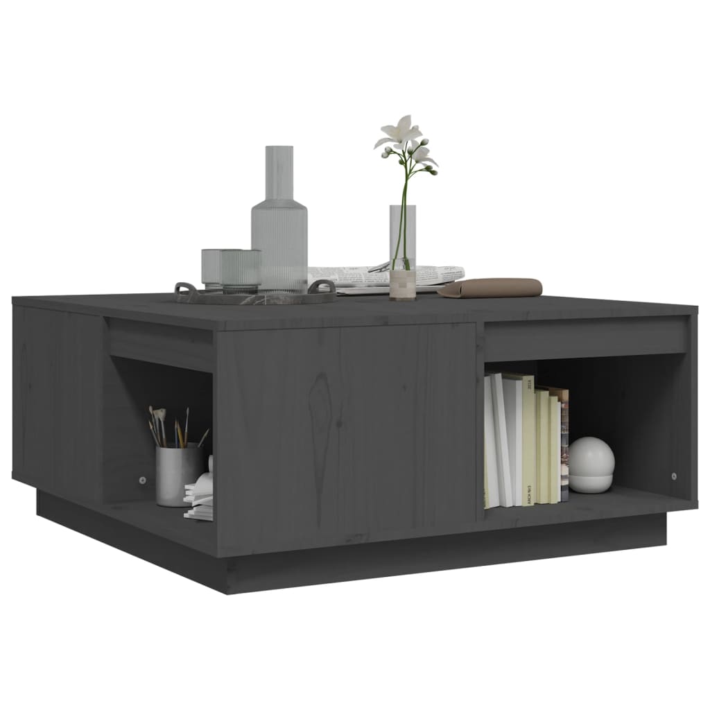 Salontafel 80x81x36,5 cm massief grenenhout grijs is nu te koop bij PeponiXL, paradijselijk wonen!