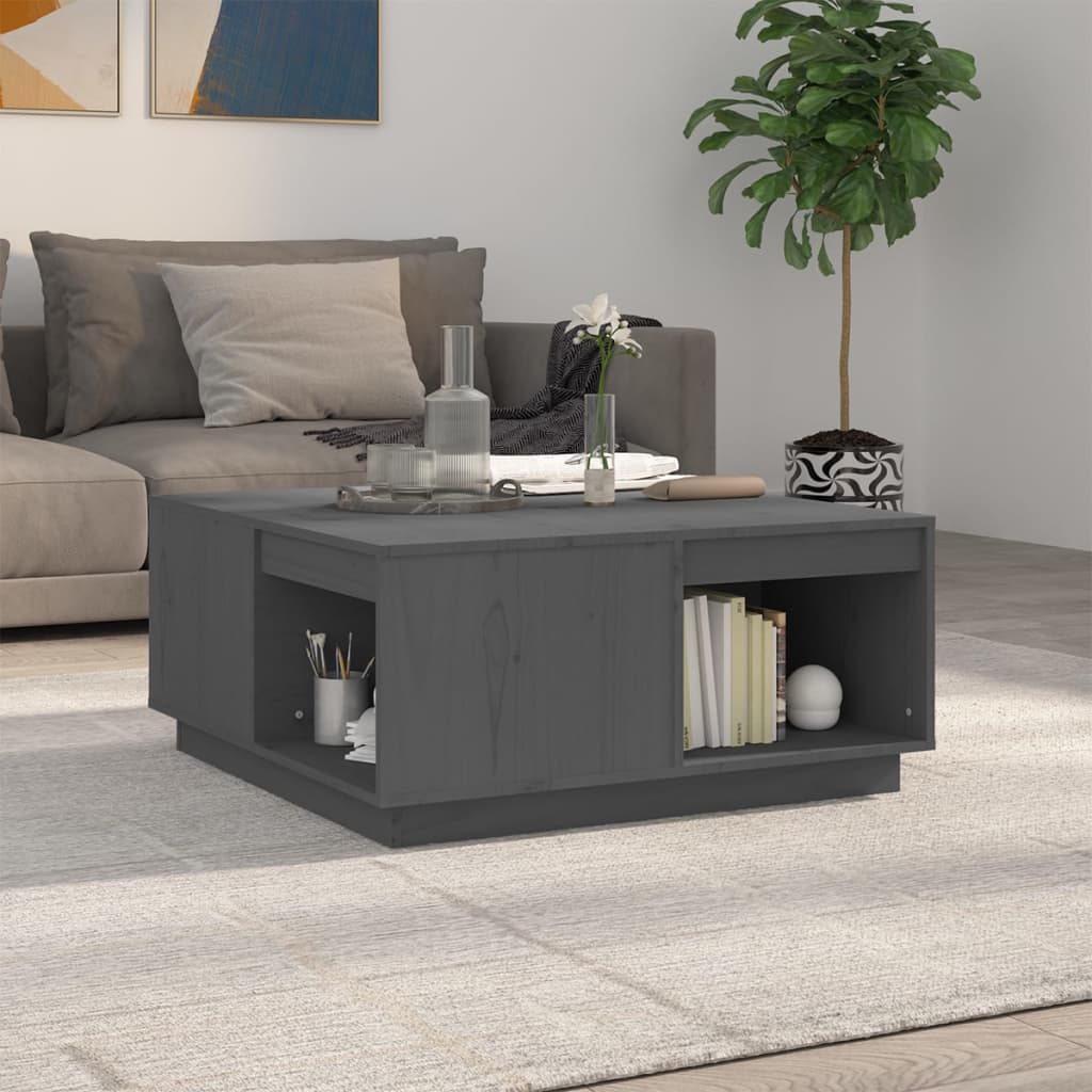 Salontafel 80x81x36,5 cm massief grenenhout grijs is nu te koop bij PeponiXL, paradijselijk wonen!