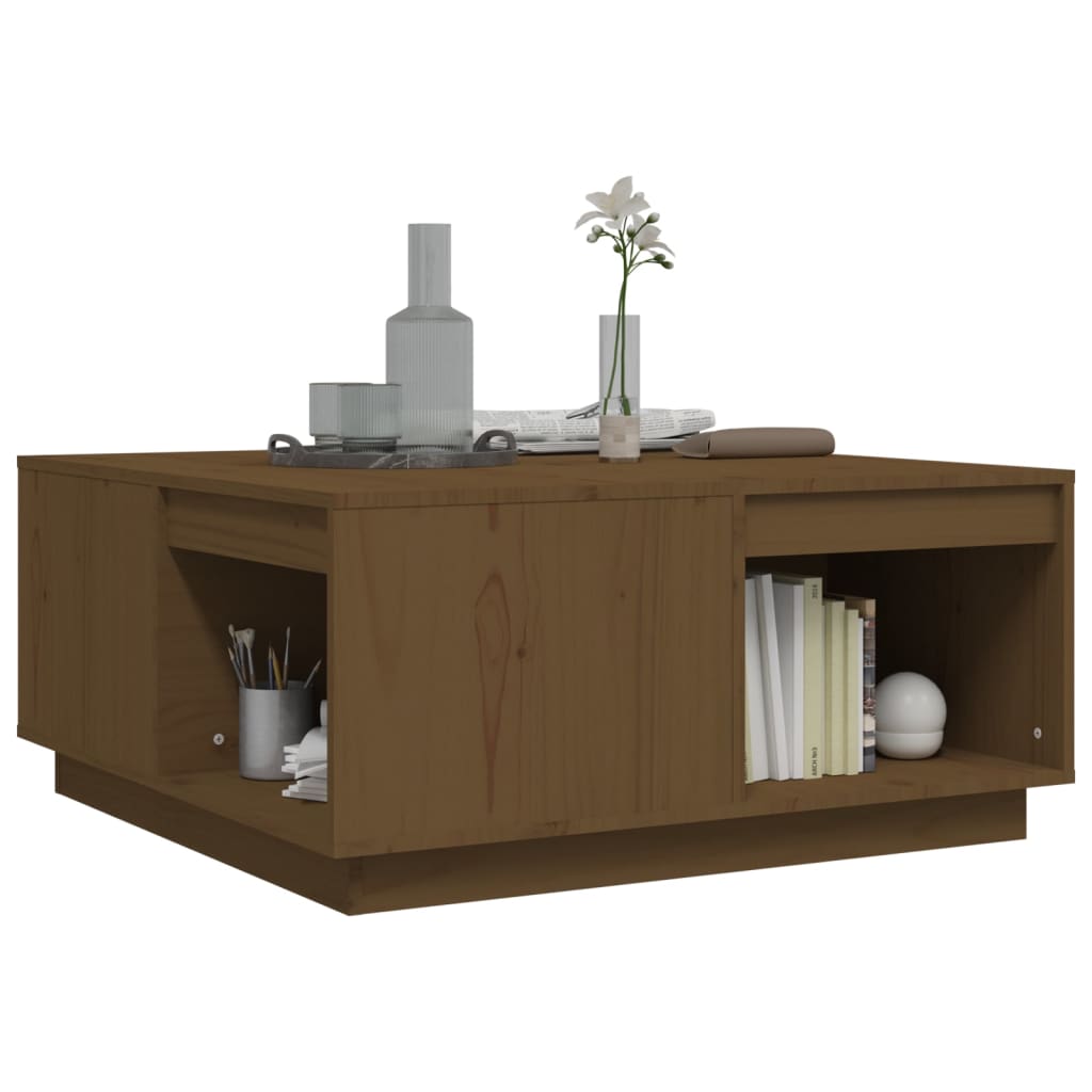Salontafel 80x81x36,5 cm massief grenenhout honingbruin is nu te koop bij PeponiXL, paradijselijk wonen!