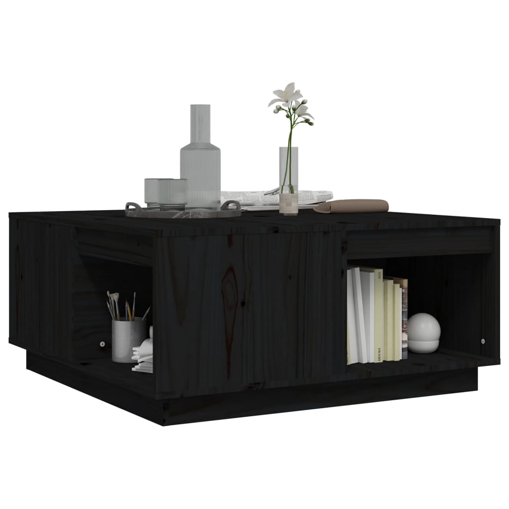 Salontafel 80x81x36,5 cm massief grenenhout zwart is nu te koop bij PeponiXL, paradijselijk wonen!