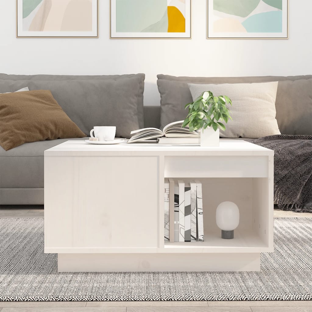 Salontafel 60x61x32,5 cm massief grenenhout wit is nu te koop bij PeponiXL, paradijselijk wonen!
