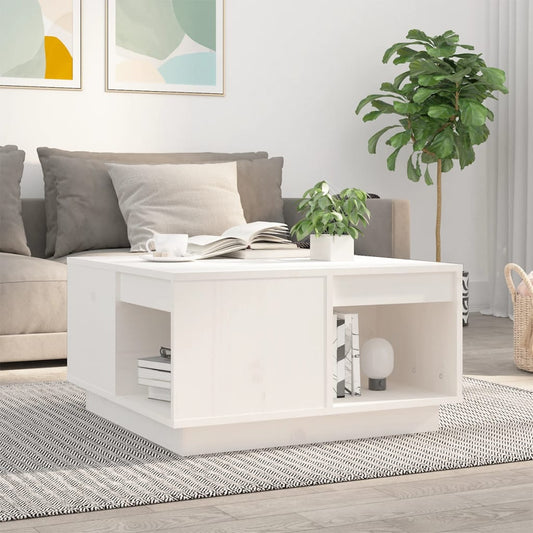 Salontafel 60x61x32,5 cm massief grenenhout wit is nu te koop bij PeponiXL, paradijselijk wonen!