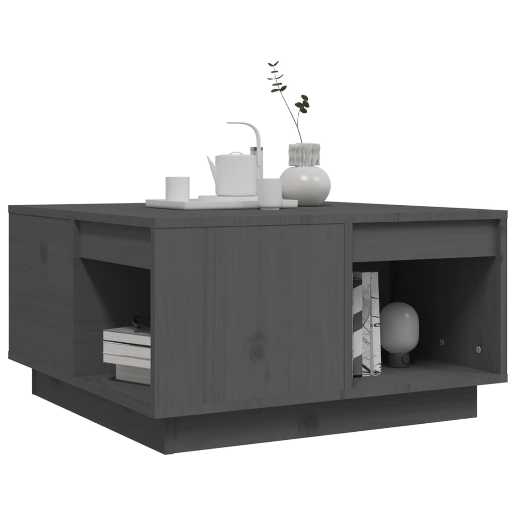 Salontafel 60x61x32,5 cm massief grenenhout grijs is nu te koop bij PeponiXL, paradijselijk wonen!