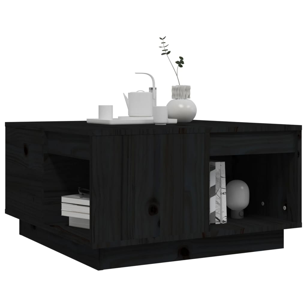 Salontafel 60x61x32,5 cm massief grenenhout zwart is nu te koop bij PeponiXL, paradijselijk wonen!