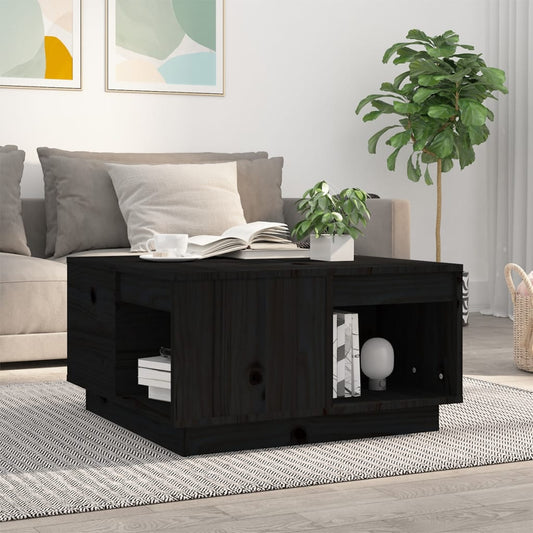 Salontafel 60x61x32,5 cm massief grenenhout zwart is nu te koop bij PeponiXL, paradijselijk wonen!