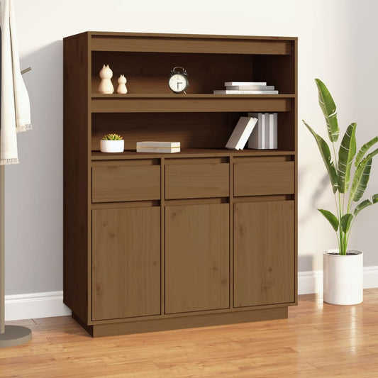 Hoge kast 89x40x116,5 cm massief grenenhout honingbruin is nu te koop bij PeponiXL, paradijselijk wonen!