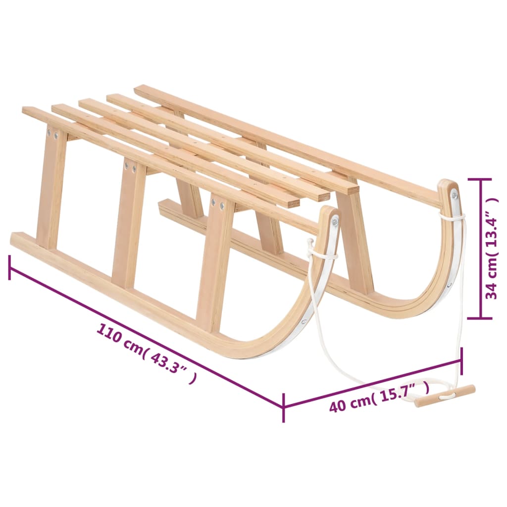 Sneeuwslee 110x40x34 cm multiplex is nu te koop bij PeponiXL, paradijselijk wonen!