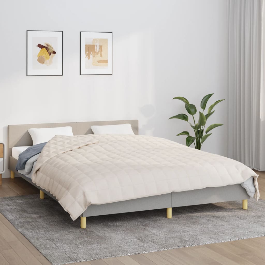 Verzwaringsdeken 220x235 cm 11 kg stof lichtcrèmekleurig is nu te koop bij PeponiXL, paradijselijk wonen!