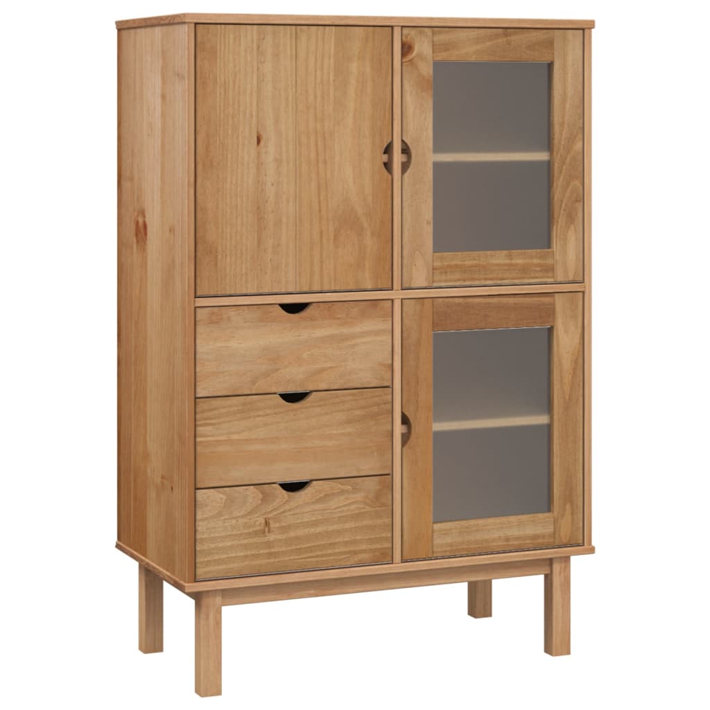 Hoge kast OTTA 85x43x125 cm massief grenenhout is nu te koop bij PeponiXL, paradijselijk wonen!