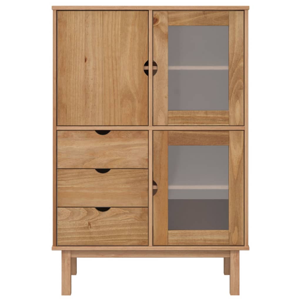 Hoge kast OTTA 85x43x125 cm massief grenenhout is nu te koop bij PeponiXL, paradijselijk wonen!