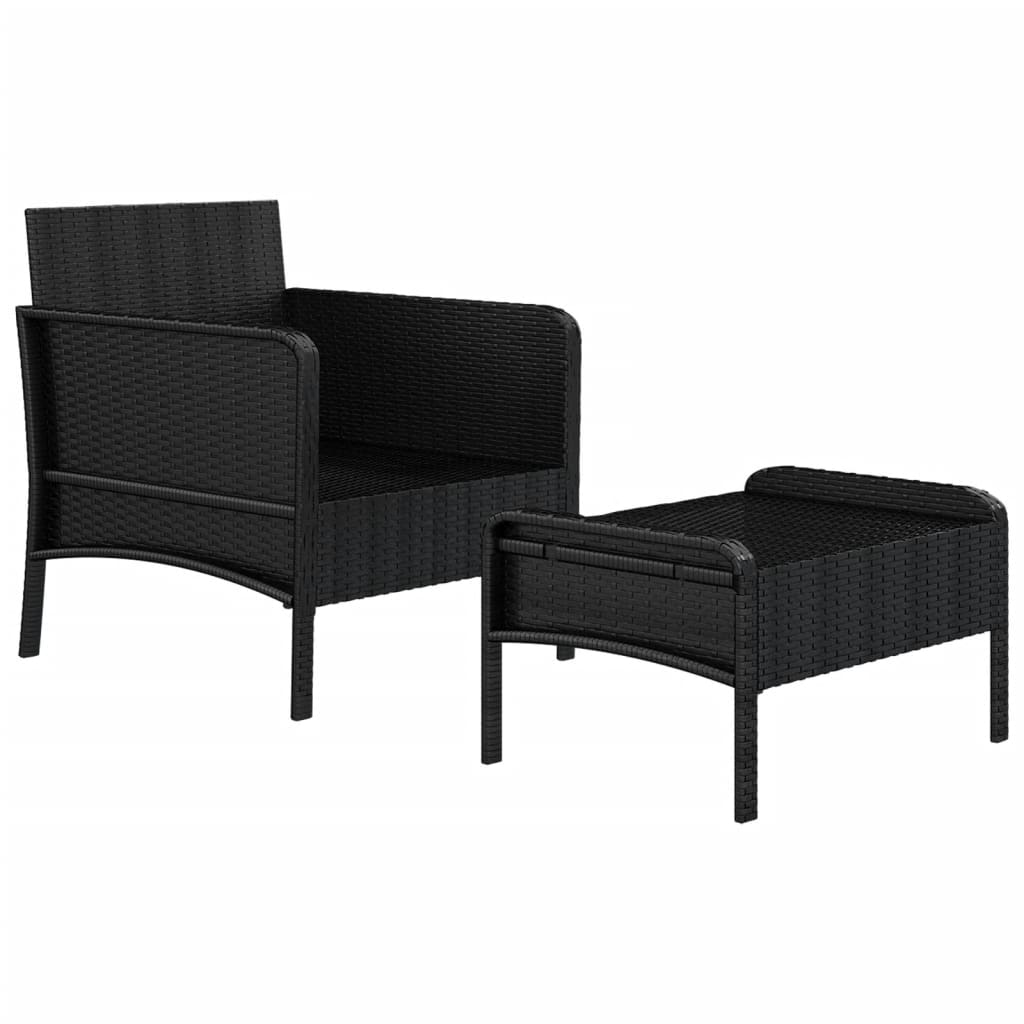 2-delige Loungeset met kussens poly rattan zwart is nu te koop bij PeponiXL, paradijselijk wonen!