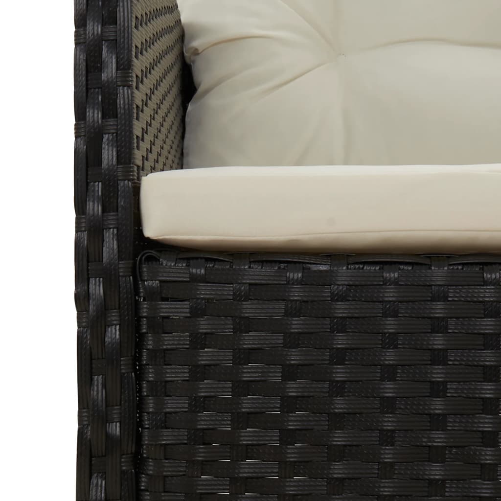 2-delige Loungeset met kussens poly rattan zwart is nu te koop bij PeponiXL, paradijselijk wonen!