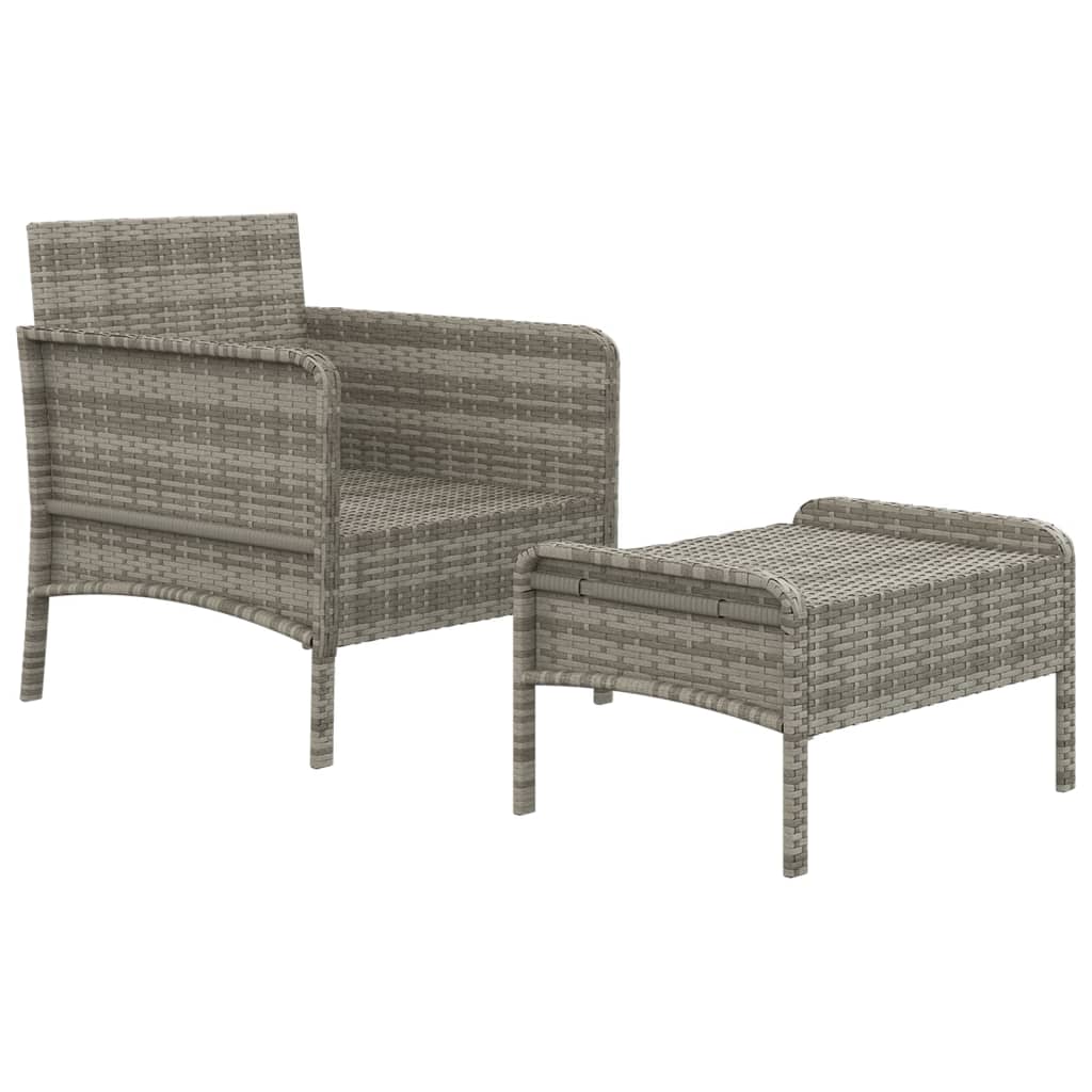 2-delige Loungeset met kussens poly rattan grijs is nu te koop bij PeponiXL, paradijselijk wonen!