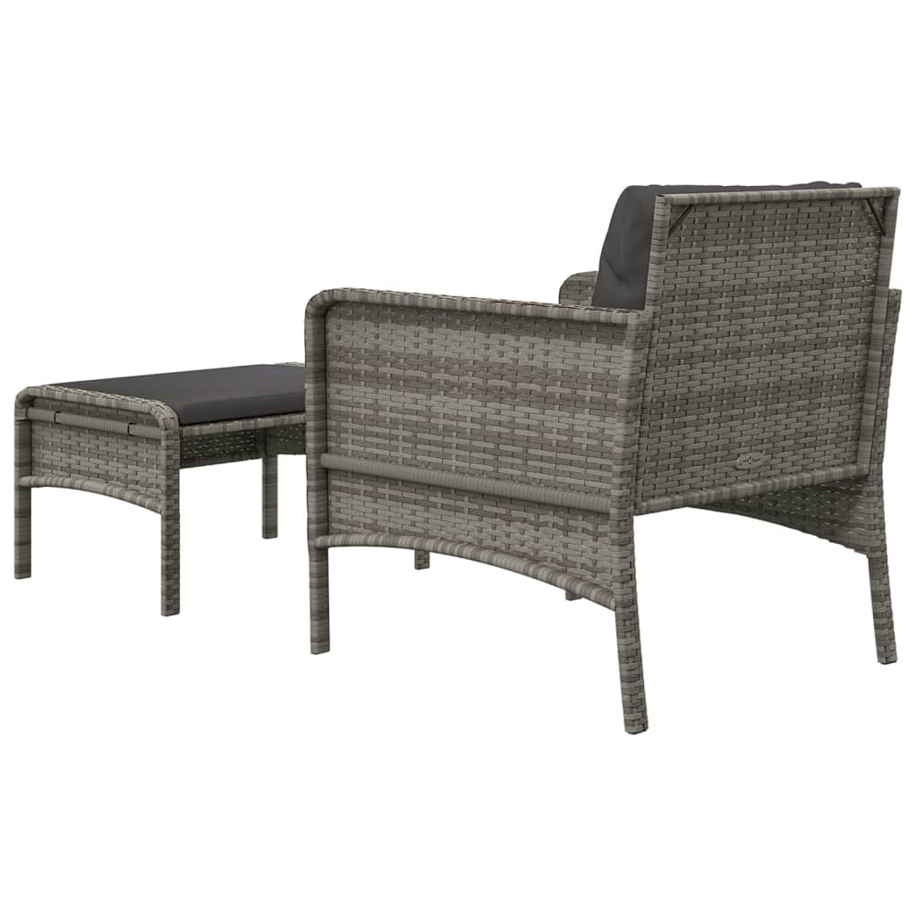 2-delige Loungeset met kussens poly rattan grijs is nu te koop bij PeponiXL, paradijselijk wonen!