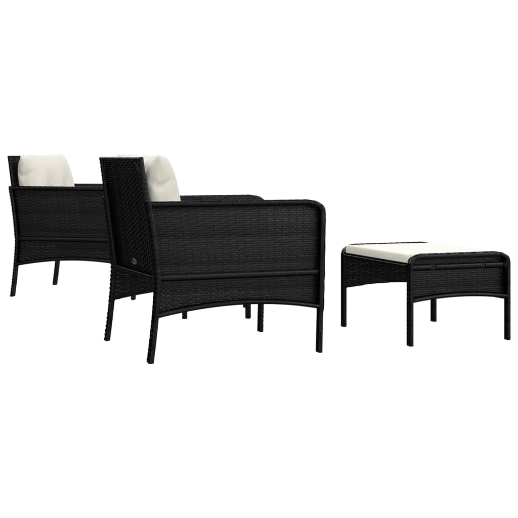 5-delige Loungeset met kussens poly rattan zwart is nu te koop bij PeponiXL, paradijselijk wonen!
