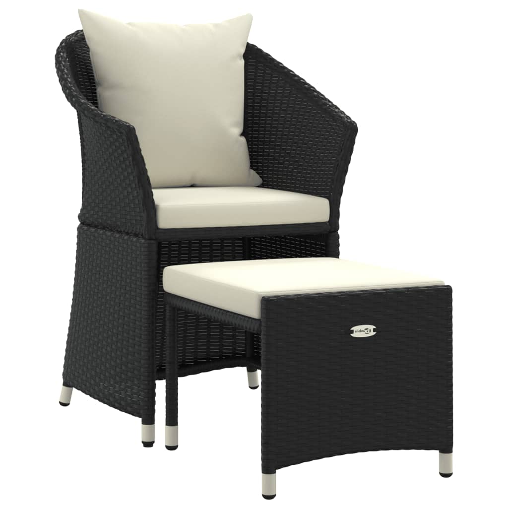 2-delige Loungeset met kussens poly rattan zwart is nu te koop bij PeponiXL, paradijselijk wonen!