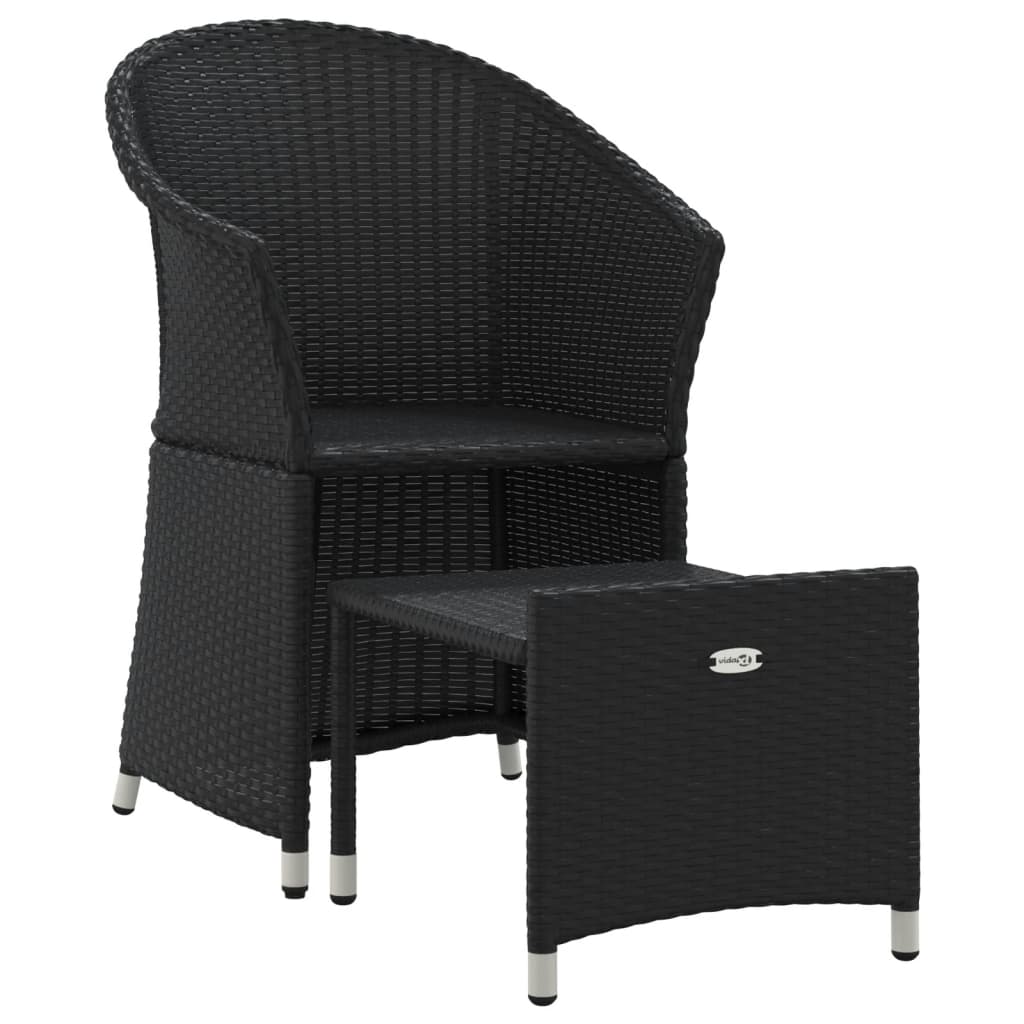 2-delige Loungeset met kussens poly rattan zwart is nu te koop bij PeponiXL, paradijselijk wonen!