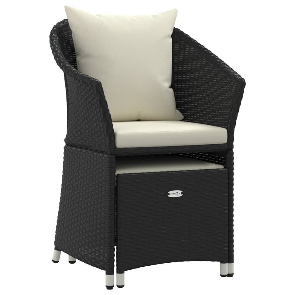 2-delige Loungeset met kussens poly rattan zwart is nu te koop bij PeponiXL, paradijselijk wonen!