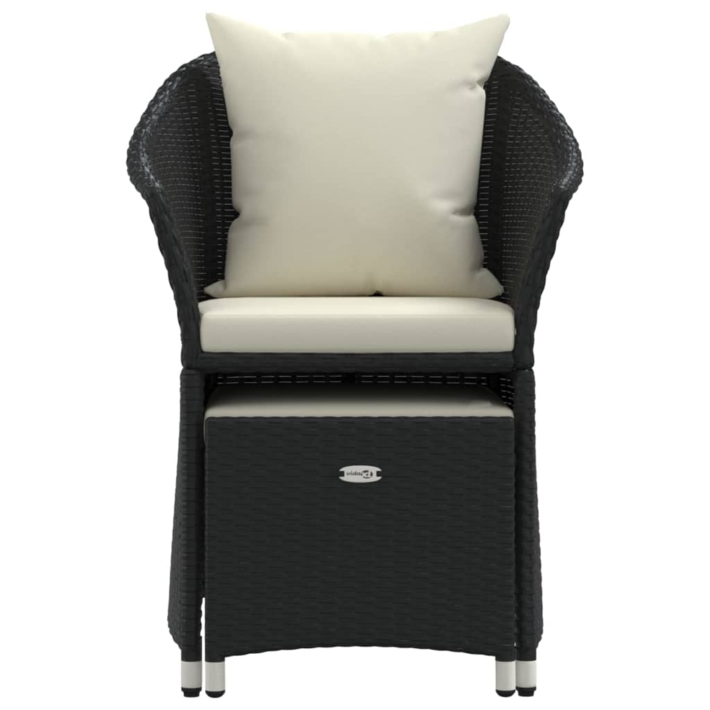 2-delige Loungeset met kussens poly rattan zwart is nu te koop bij PeponiXL, paradijselijk wonen!