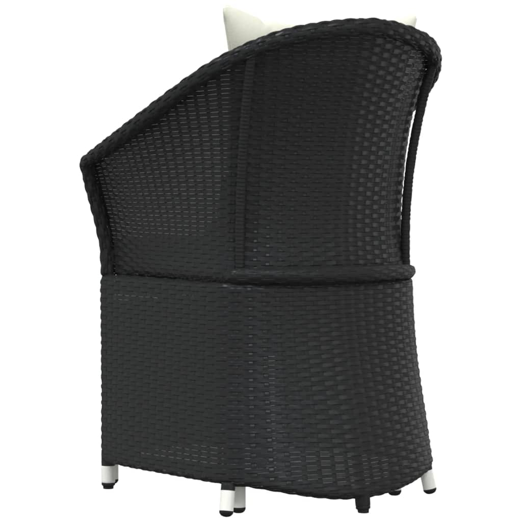 2-delige Loungeset met kussens poly rattan zwart is nu te koop bij PeponiXL, paradijselijk wonen!
