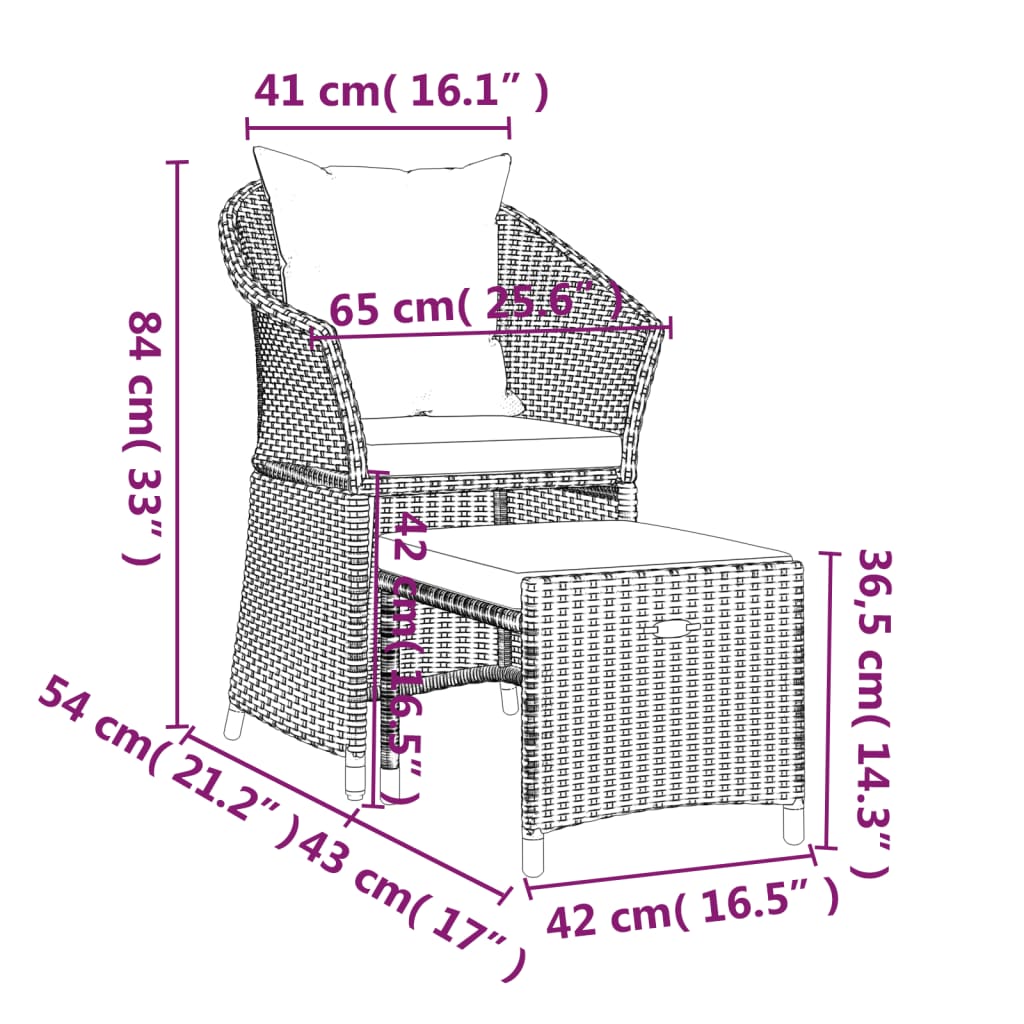 2-delige Loungeset met kussens poly rattan zwart is nu te koop bij PeponiXL, paradijselijk wonen!