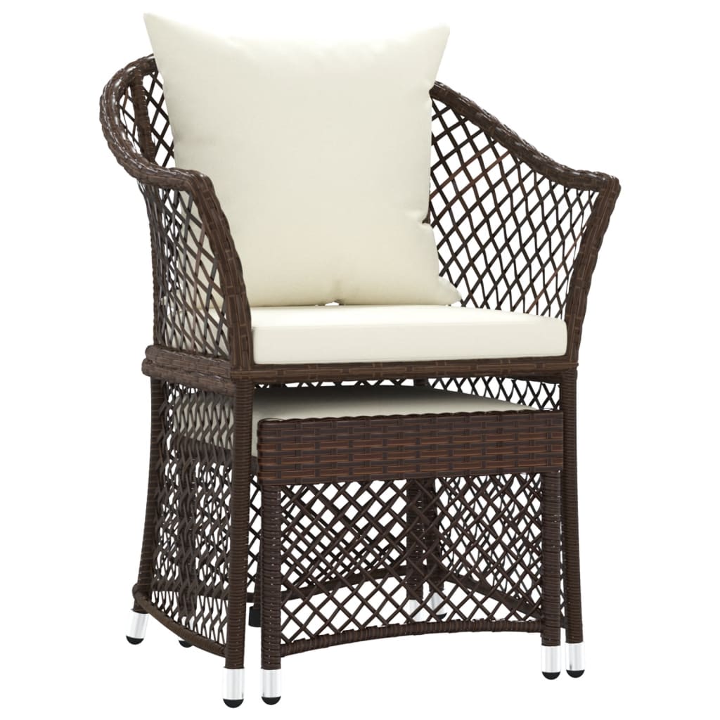 2-delige Loungeset met kussens poly rattan bruin is nu te koop bij PeponiXL, paradijselijk wonen!