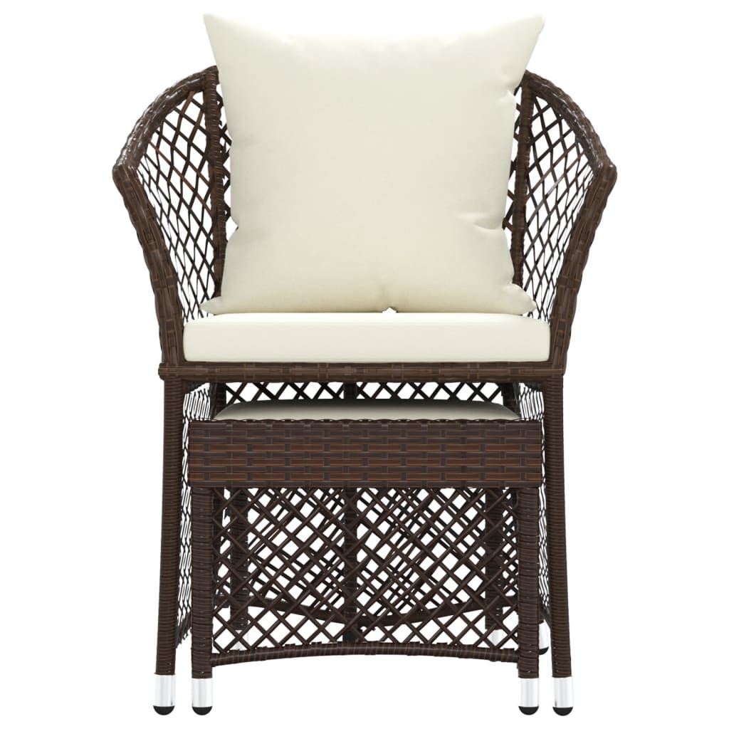 2-delige Loungeset met kussens poly rattan bruin is nu te koop bij PeponiXL, paradijselijk wonen!