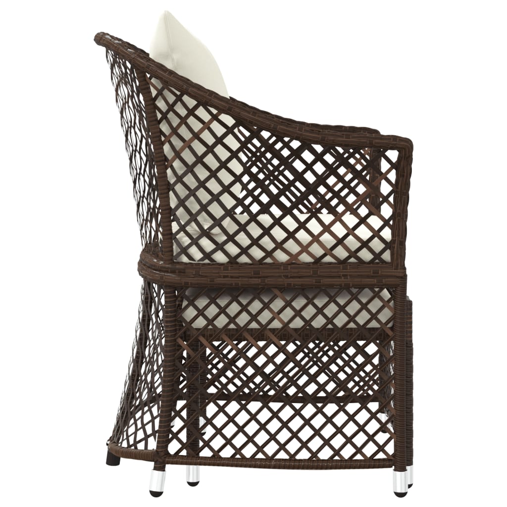 2-delige Loungeset met kussens poly rattan bruin is nu te koop bij PeponiXL, paradijselijk wonen!