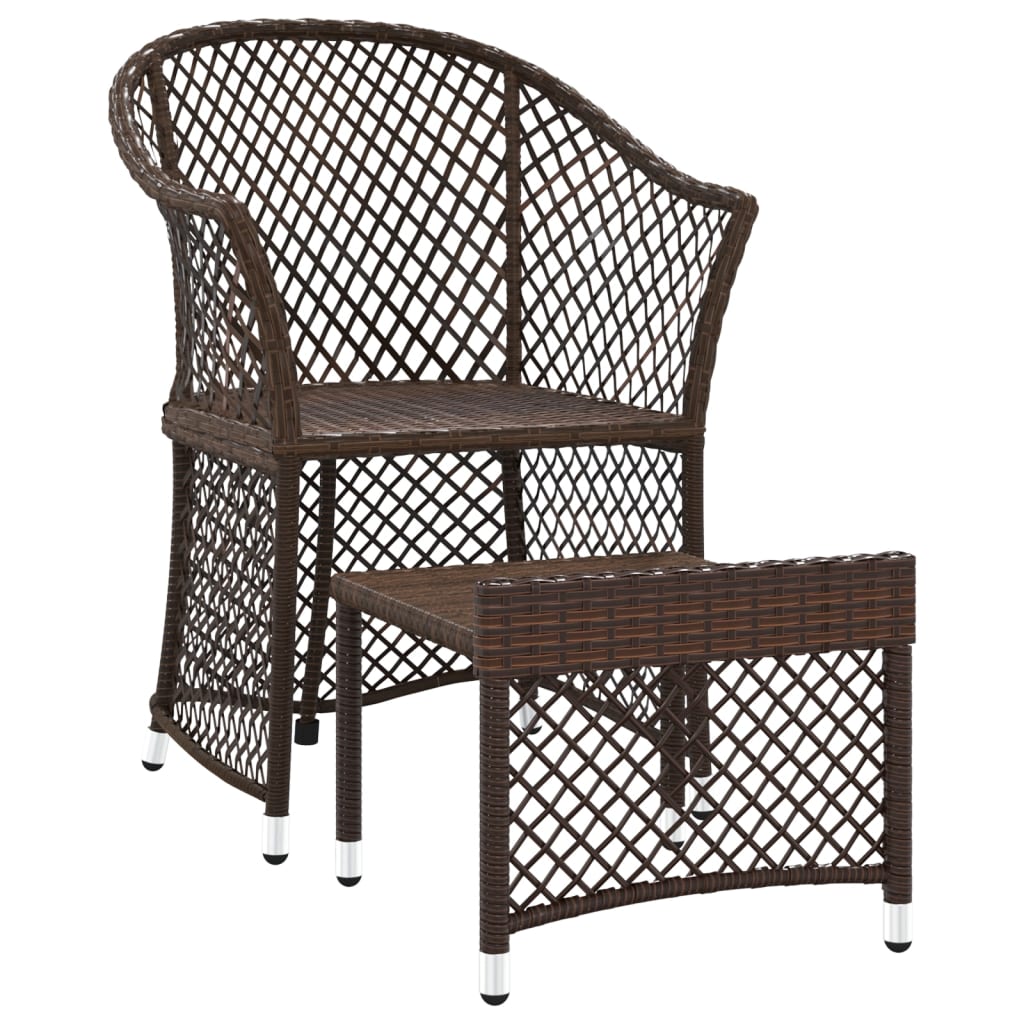 2-delige Loungeset met kussens poly rattan bruin is nu te koop bij PeponiXL, paradijselijk wonen!