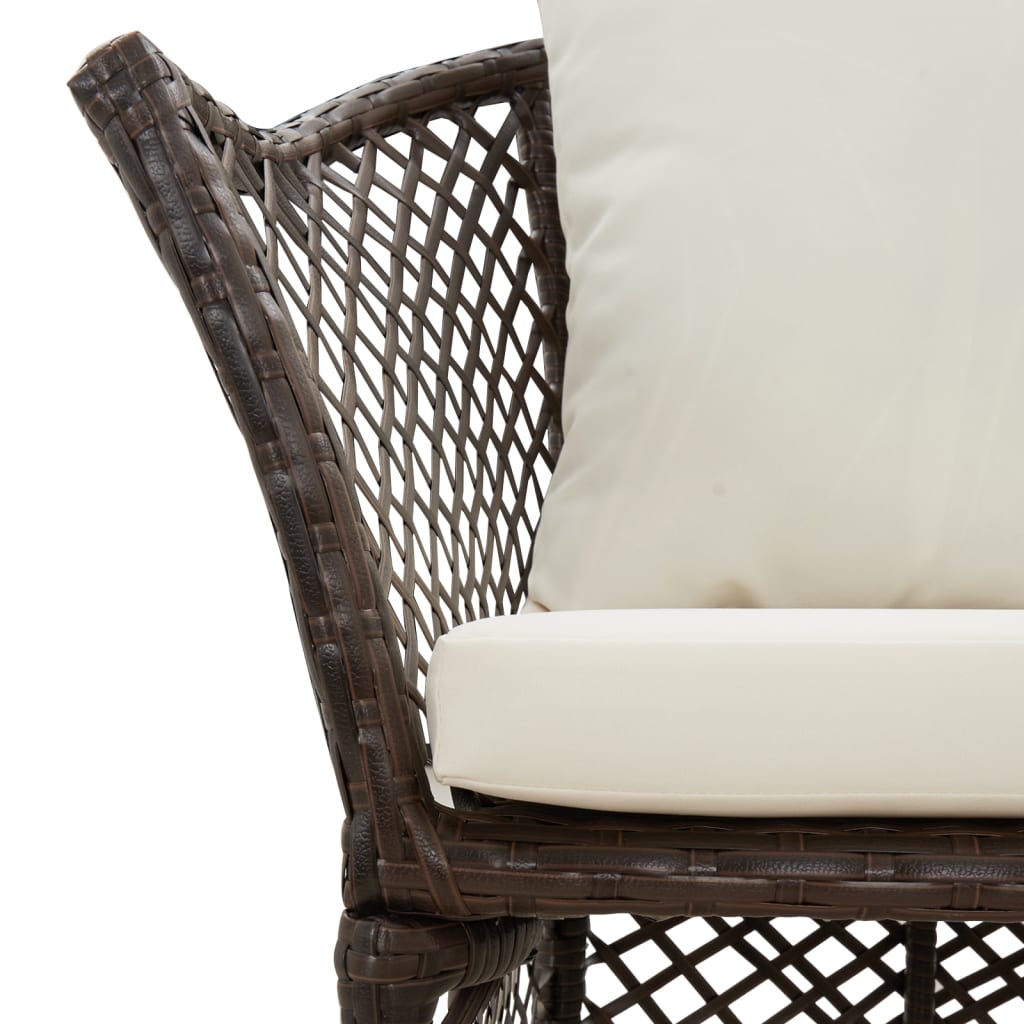 2-delige Loungeset met kussens poly rattan bruin is nu te koop bij PeponiXL, paradijselijk wonen!