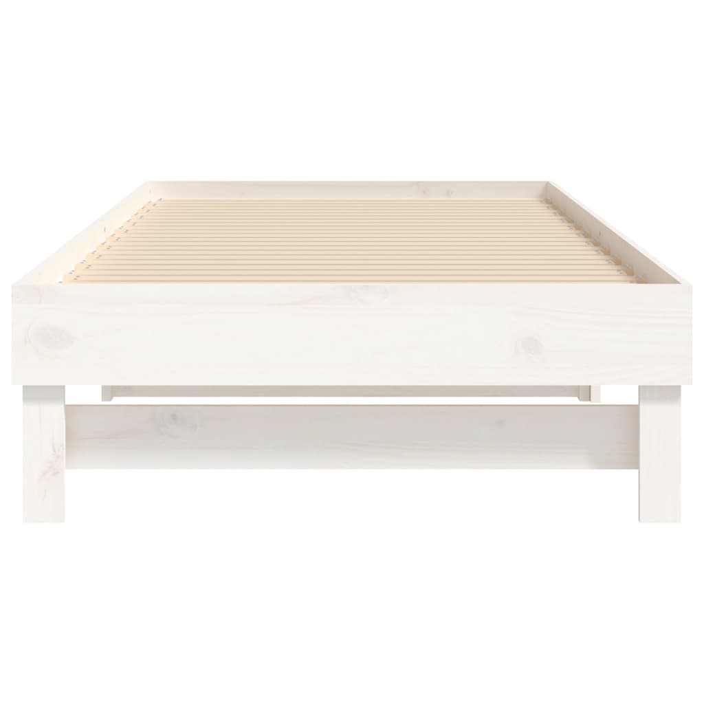 Slaapbank uitschuifbaar 2x(100x200) cm massief grenenhout wit is nu te koop bij PeponiXL, paradijselijk wonen!