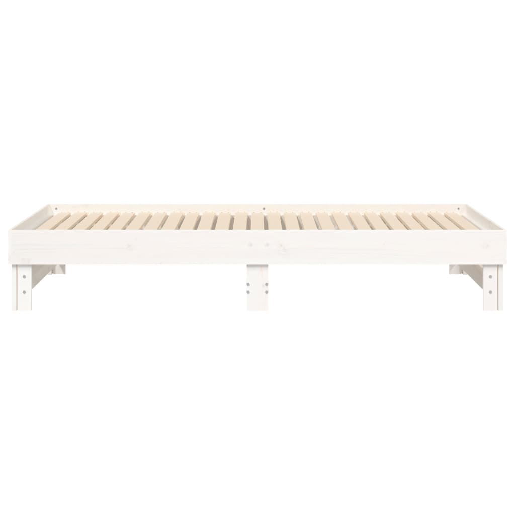 Slaapbank uitschuifbaar 2x(100x200) cm massief grenenhout wit is nu te koop bij PeponiXL, paradijselijk wonen!