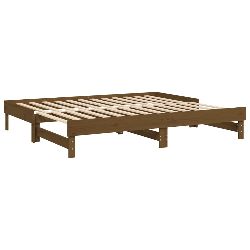 Slaapbank uitschuifbaar grenenhout honingbruin 2x(100x200) cm is nu te koop bij PeponiXL, paradijselijk wonen!