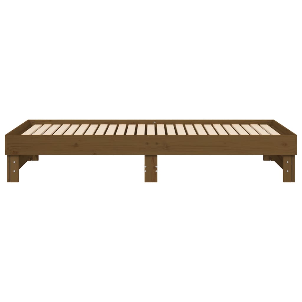 Slaapbank uitschuifbaar grenenhout honingbruin 2x(100x200) cm is nu te koop bij PeponiXL, paradijselijk wonen!