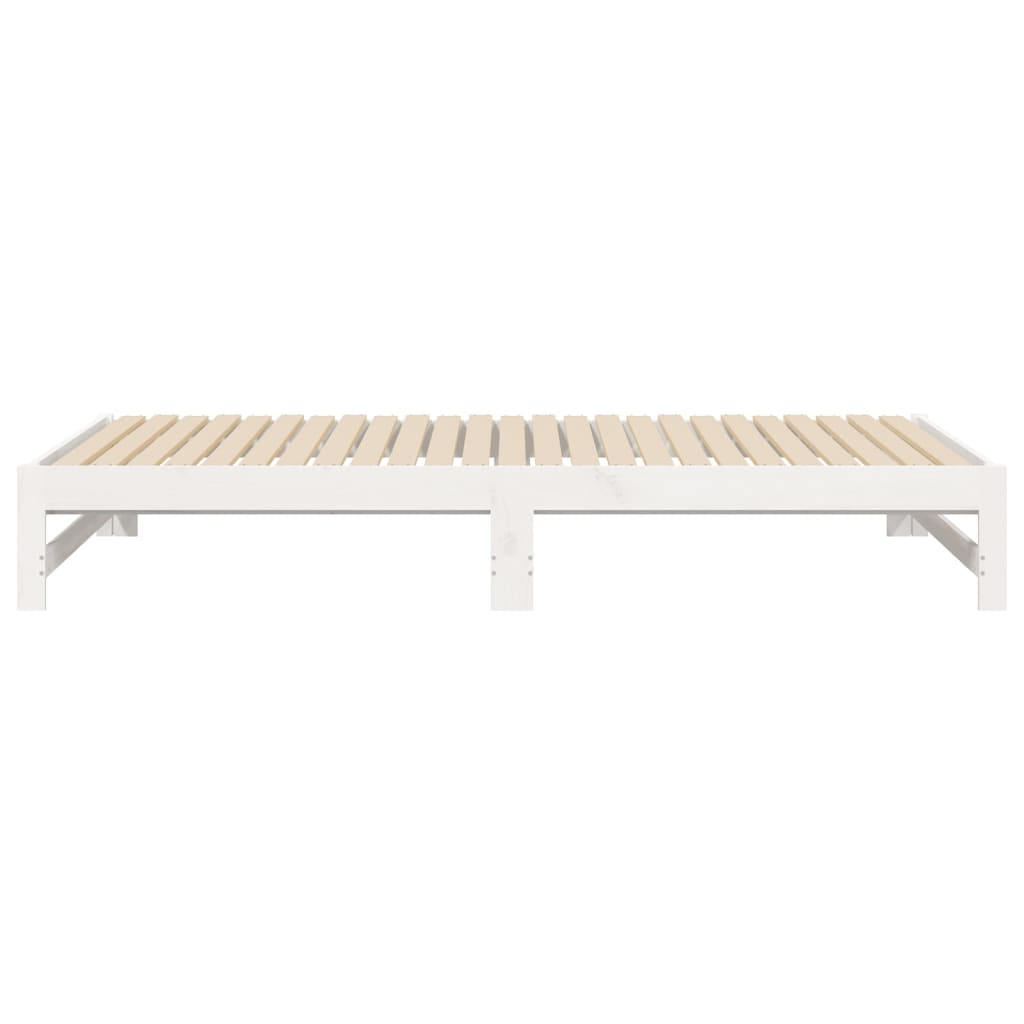 Slaapbank uitschuifbaar 2x(100x200) cm massief grenenhout wit is nu te koop bij PeponiXL, paradijselijk wonen!