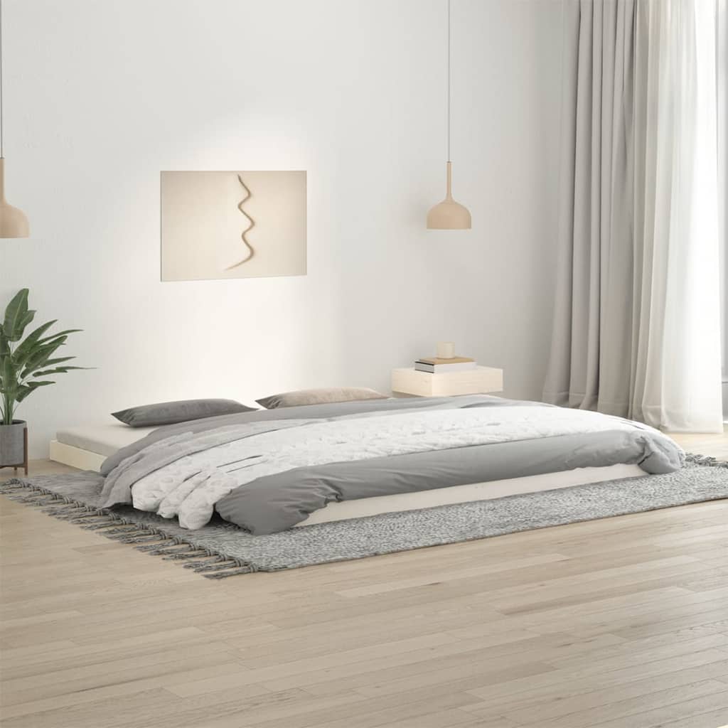 Bedframe massief grenenhout wit 200x200 cm is nu te koop bij PeponiXL, paradijselijk wonen!