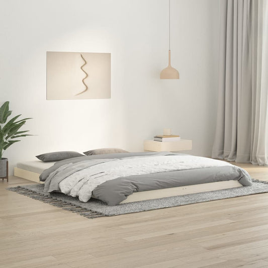 Bedframe massief grenenhout wit 150x200 cm is nu te koop bij PeponiXL, paradijselijk wonen!