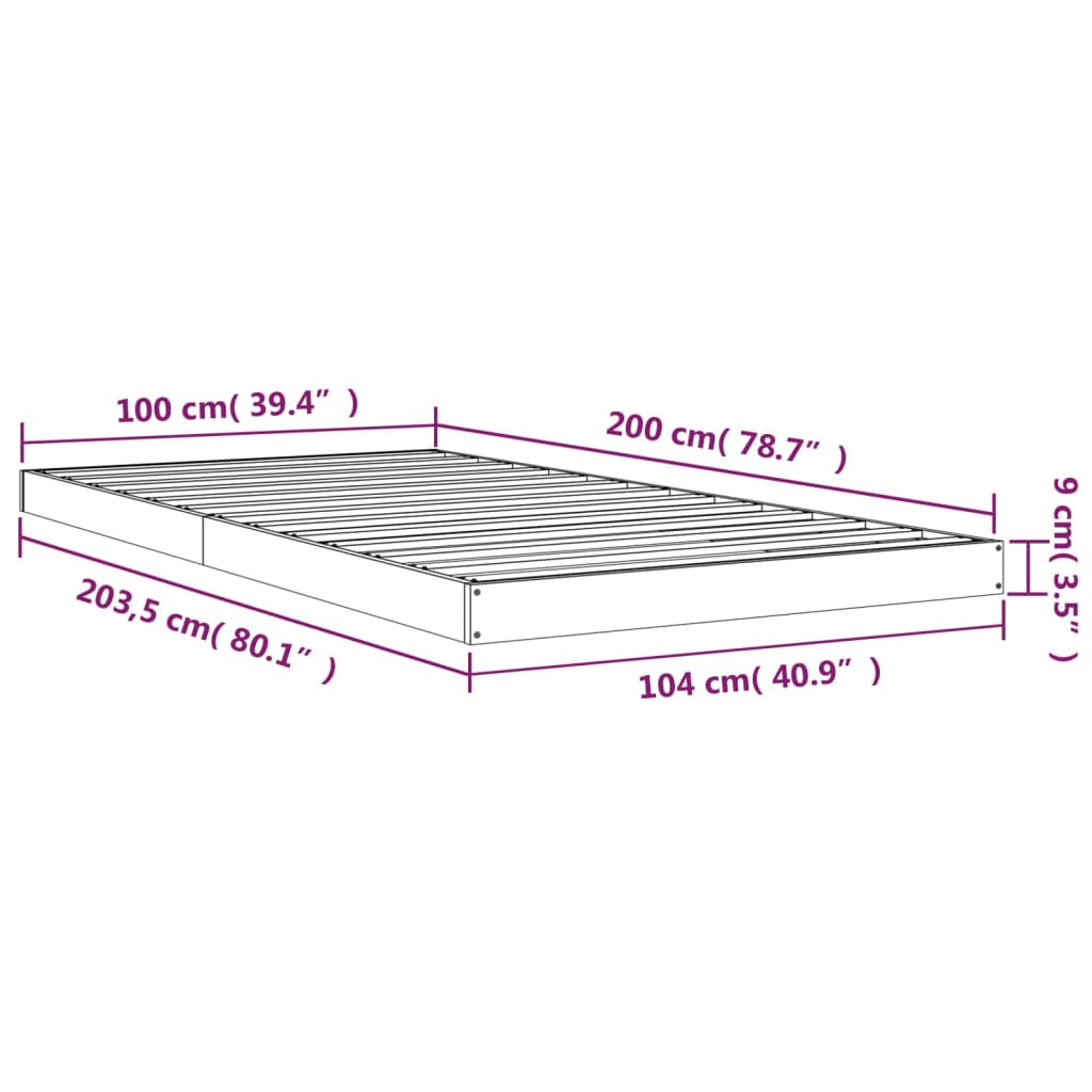 Bedframe massief grenenhout wit 100x200 cm is nu te koop bij PeponiXL, paradijselijk wonen!