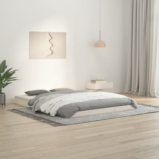 Bedframe massief grenenhout wit 135x190 cm is nu te koop bij PeponiXL, paradijselijk wonen!
