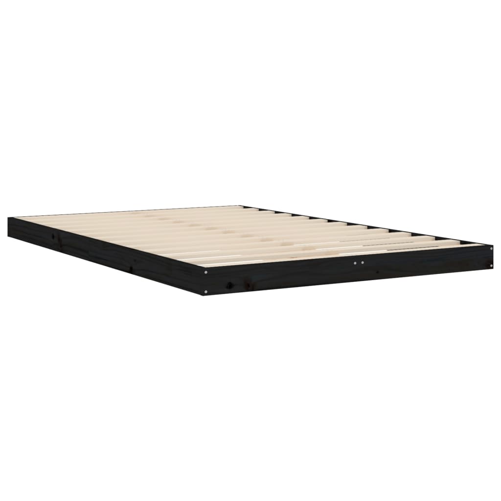 Bedframe massief grenenhout zwart 120x190 cm is nu te koop bij PeponiXL, paradijselijk wonen!