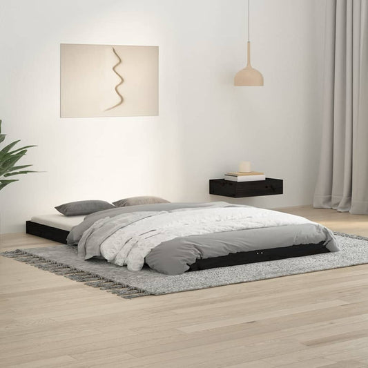Bedframe massief grenenhout zwart 120x190 cm is nu te koop bij PeponiXL, paradijselijk wonen!