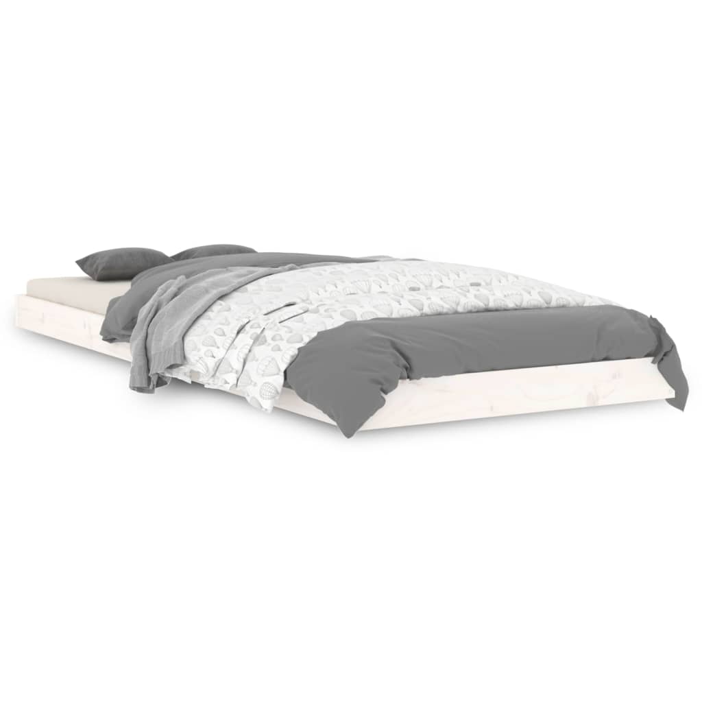 Bedframe massief grenenhout wit 75x190 cm is nu te koop bij PeponiXL, paradijselijk wonen!