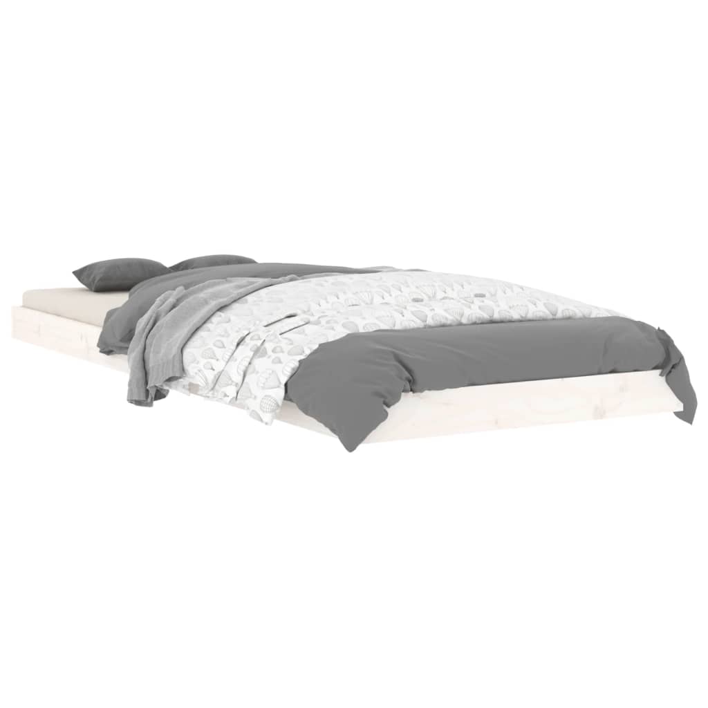 Bedframe massief grenenhout wit 75x190 cm is nu te koop bij PeponiXL, paradijselijk wonen!