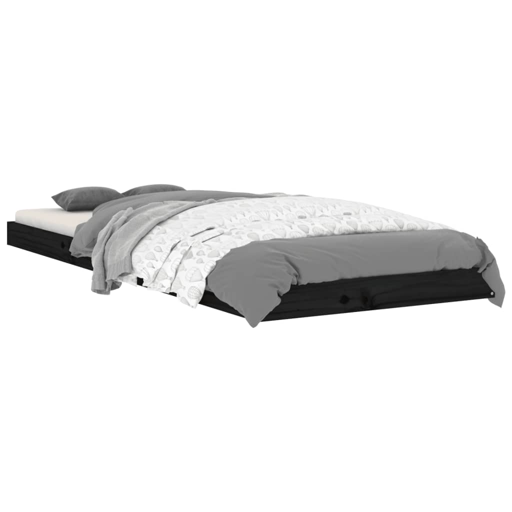 Bedframe massief grenenhout zwart 75x190 cm is nu te koop bij PeponiXL, paradijselijk wonen!