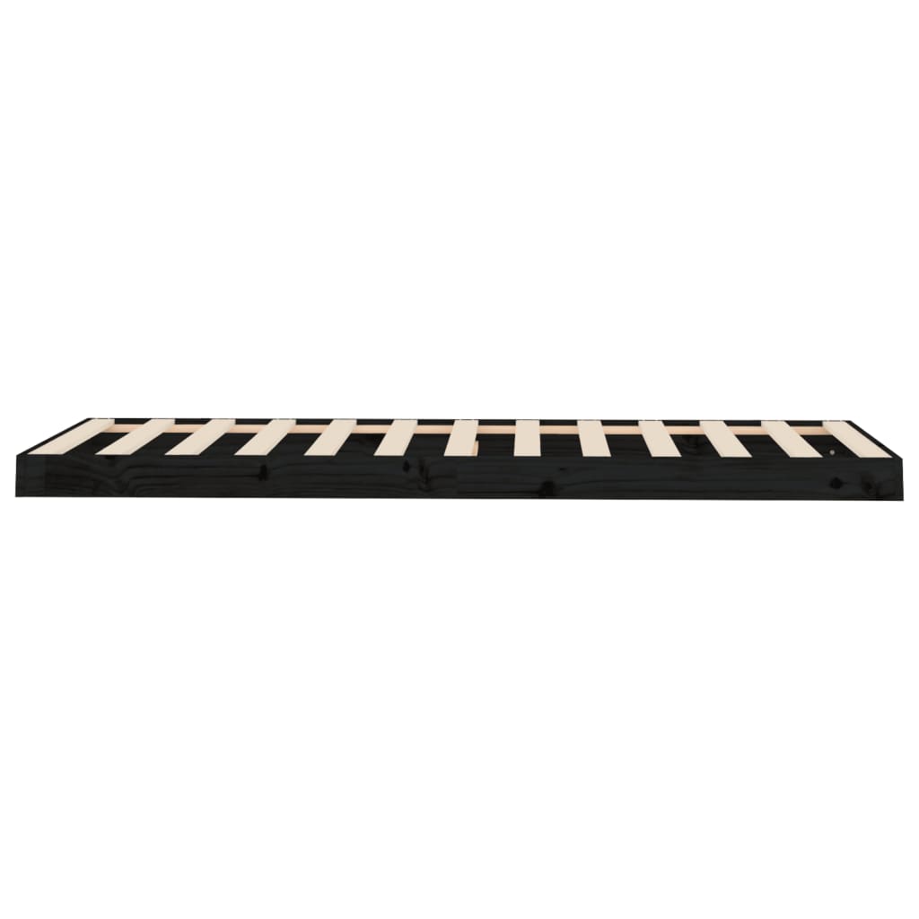 Bedframe massief grenenhout zwart 75x190 cm is nu te koop bij PeponiXL, paradijselijk wonen!