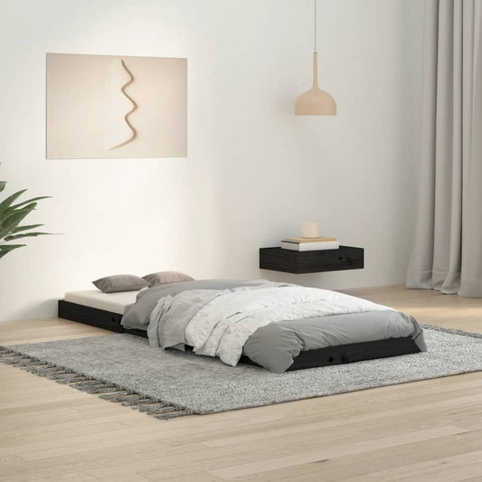 Bedframe massief grenenhout zwart 75x190 cm is nu te koop bij PeponiXL, paradijselijk wonen!