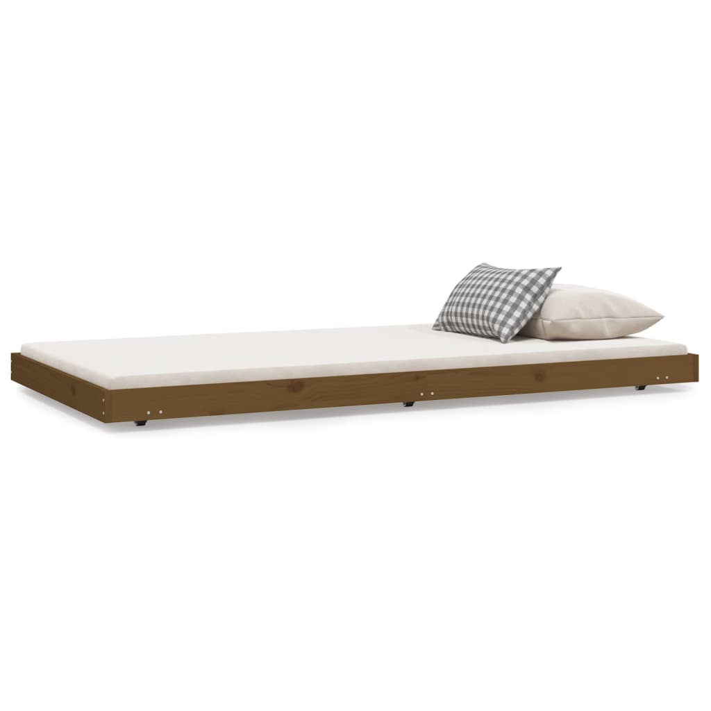 Bedframe massief grenenhout honingbruin 100x200 cm is nu te koop bij PeponiXL, paradijselijk wonen!