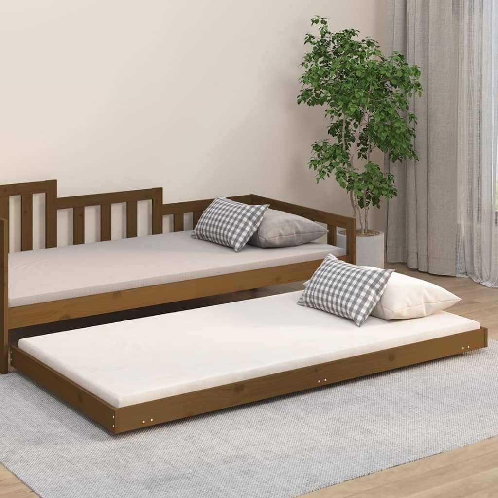 Bedframe massief grenenhout honingbruin 100x200 cm is nu te koop bij PeponiXL, paradijselijk wonen!