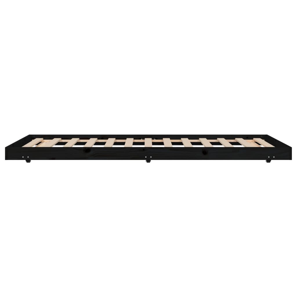 Bedframe massief grenenhout zwart 100x200 cm is nu te koop bij PeponiXL, paradijselijk wonen!